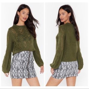 Nasty Gal pointelle knit sweater